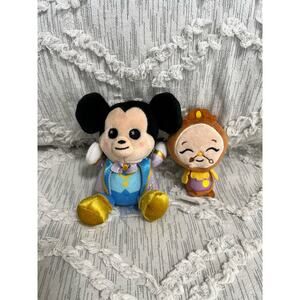 Wishables Plush Mickey Mouse and Cogsworth Clock Beauty & The Beast